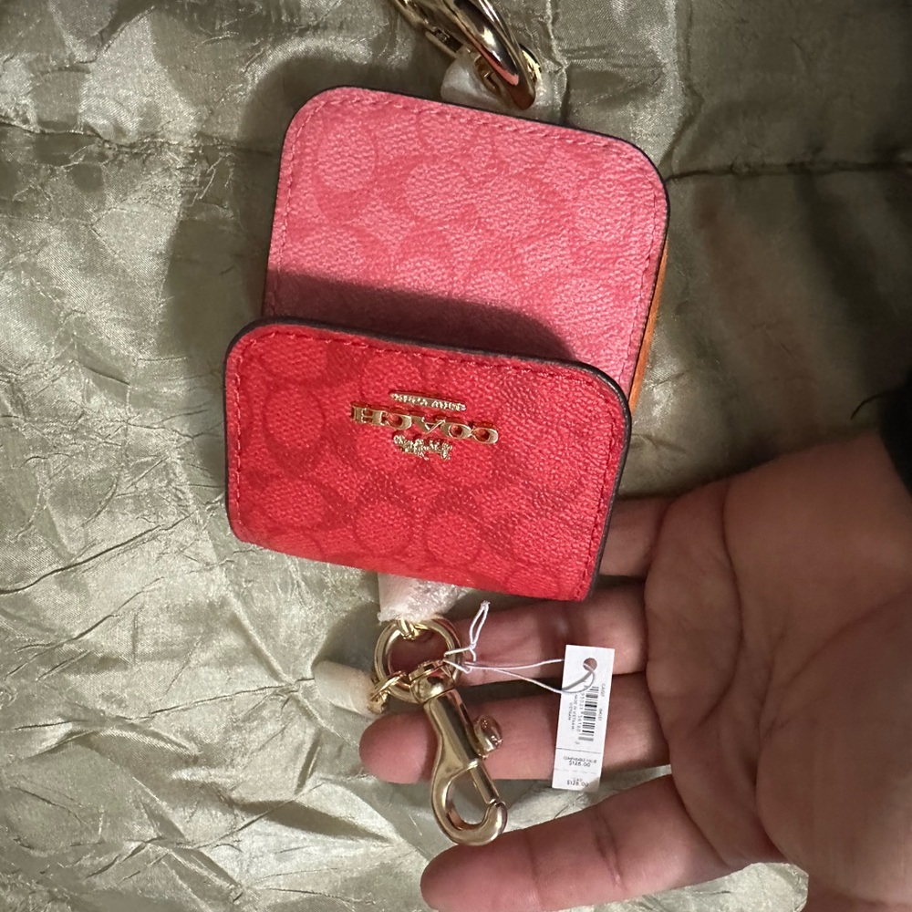 Coach Red Leather Coin Pouch - Picture 6 of 9